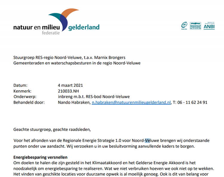 Brief NMF Gederland